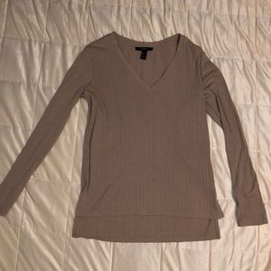Long Sleeve Tan Forever 21 Top